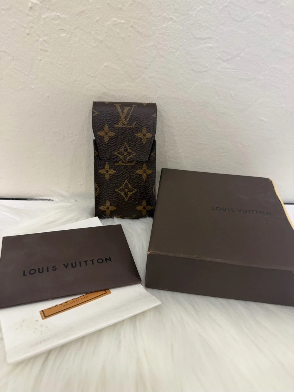 Louis Vuitton Monogram Canvas Phone Case in Brown and Gold
